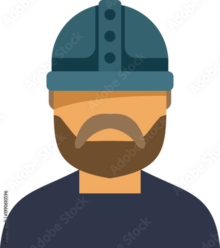 Viking warrior man avatar with beard and helmet on white background