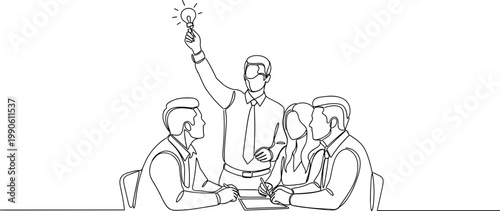 Business team with lightbulb moment.
