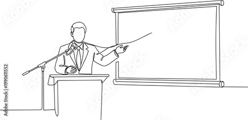 Businessman giving a presentation speech.