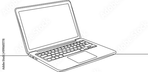 Laptop computer with open screen 1.