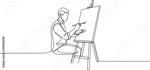 Man painting on an easel 1.