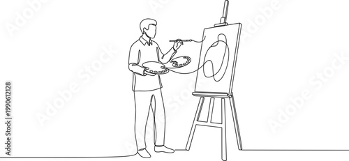 Man painting on an easel 2.