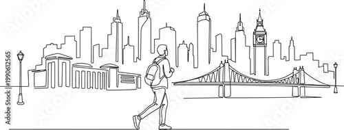 Man Walking With Backpack On 2.