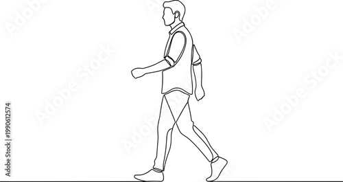 Man walking with backpack on.