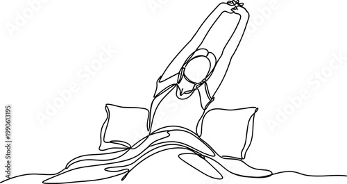 Woman doing morning yoga stretch exercise.