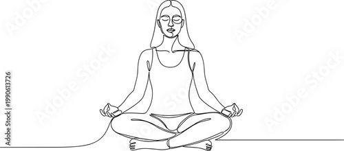Woman Sitting in Meditation Posture.