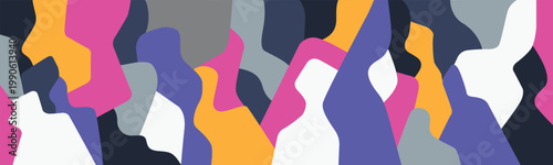    People modern communication abstract silhouettes pattern vector background