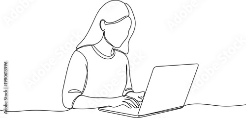 Woman working on laptop computer 2.