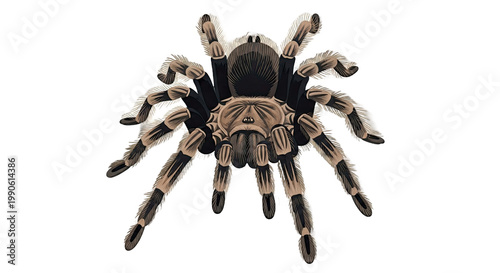 Closeup of a large tarantula spider.
