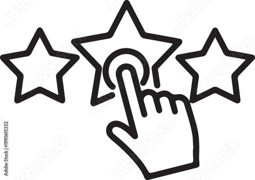 Star rating selection icon with selection feedback counting choosing evaluation customer experience illustration satisfaction collection