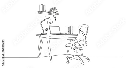 Office Chair with Desk Furniture.