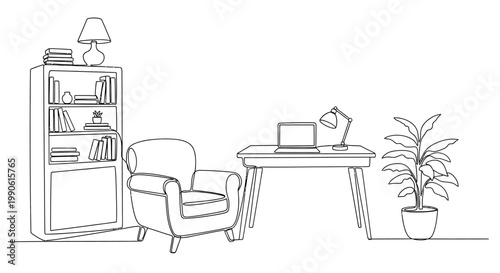 A chair beside a small table.