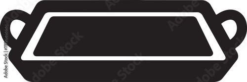 Serving tray icon with serving ware container silhouette isolated illustration restaurant tableware presentation dishware kitchenware