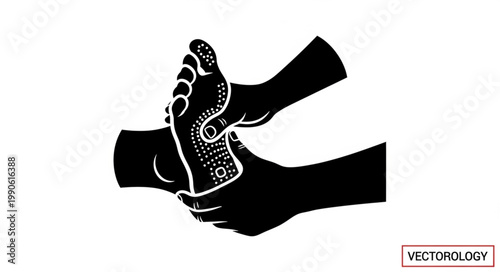 Foot Massage Reflexology Acupressure Points Illustration.