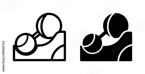 Dumbbell on Rack Icon Set for Gym Fitness Equipment