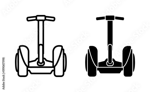 Self Balancing Electric Scooter Icon Set