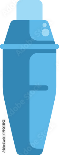 Blue cocktail shaker for mixing beverages, barware equipment for bartenders