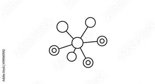 Simple network diagram with a central node connected to six outer nodes