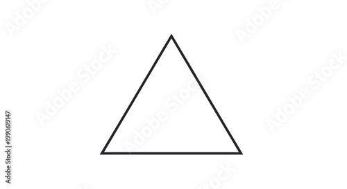 A simple, bold black triangle is centered on a plain white background