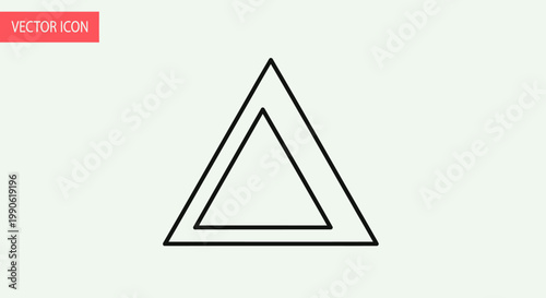 Simple outline of two concentric triangles, one inside the other, on a light background