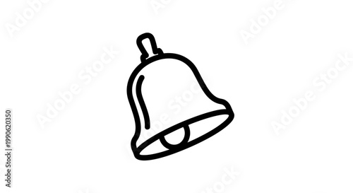 Simple black line art of a bell on a white background