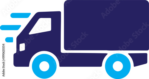 Delivery truck silhouette icon representing shipping, logistics and transport service symbol.