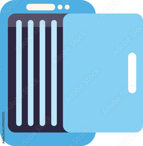 Portable uv sterilizer device with the lid opening, illustrating sterilization and hygiene concepts