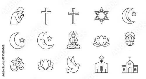 Collection of Religious Symbols and Icons.