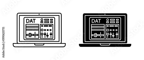 Laptop Audio Digital Audio Tape Software Icon Set