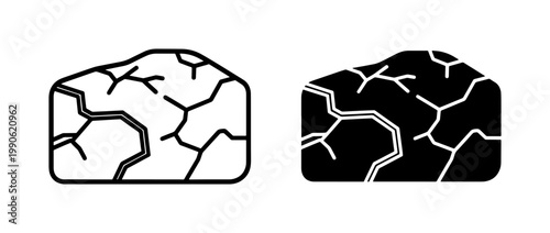 Cracked Earth Ground Icon Set