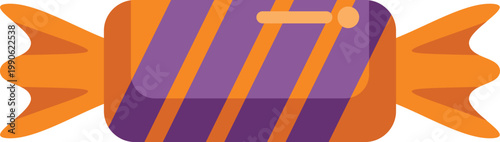 Wrapped candy in orange and purple stripes for halloween