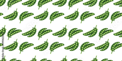 green peas seamless pattern on white background