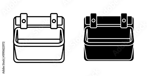 Livestock Feeding Trough Icon Set for Farm Animals
