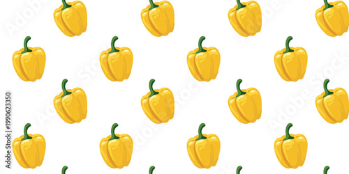vegetable seamless pattern with yellow bell pepper minimal white backdrop