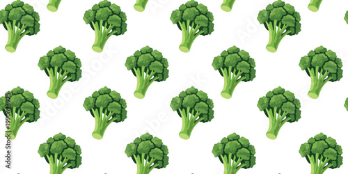 natural farm vegetables pattern broccoli repeating texture white background