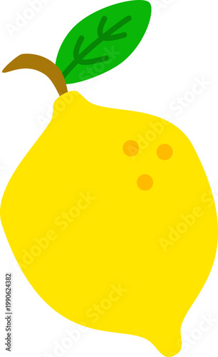 Lemon Fruit Illustration Fresh Citrus Food and Healthy Nutrition Concept