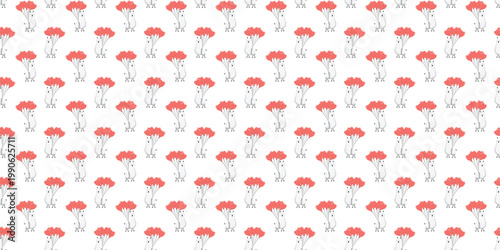 Love theme repeating pattern with alpaca seamless pattern featuring red heart balloons