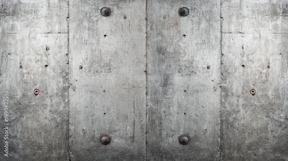 Naklejka premium Textured Gray Concrete Wall with Industrial Elements and Subtle Color Variations for Modern Design Applications
