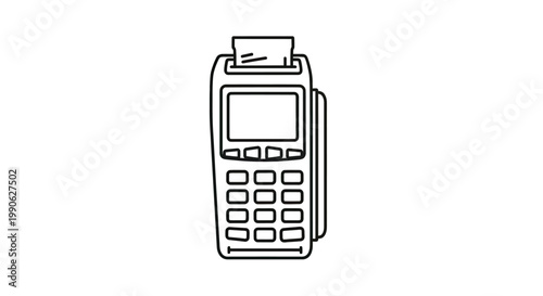 Outline of a portable payment terminal with screen and keypad