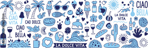 Vibrant illustration celebrating the essence of la dolce vita lifestyle
