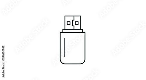 Simple black line drawing of a USB flash drive