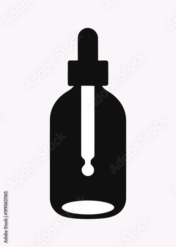 Hydrate Serum Dropper Bottle with Text and Icons on White Background luxury drops