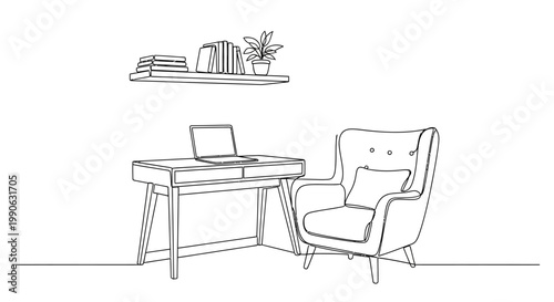 Office Chair and Desk Setup.