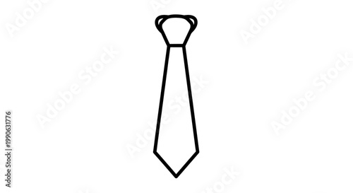 Stylized black outline of a necktie on a white background