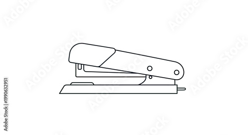 A clean outline of a classic desktop stapler on a white background