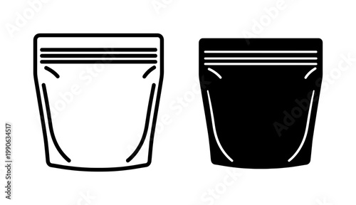Flexible Stand Up Pouch Icon Set for Product Packaging