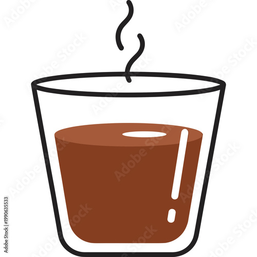 A steaming hot cup of coffee is shown on a table indoors.