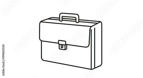 Simple black outline of a briefcase with a single clasp and handle