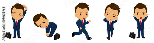 Healthy lifestyle exercise and stretching illustration set