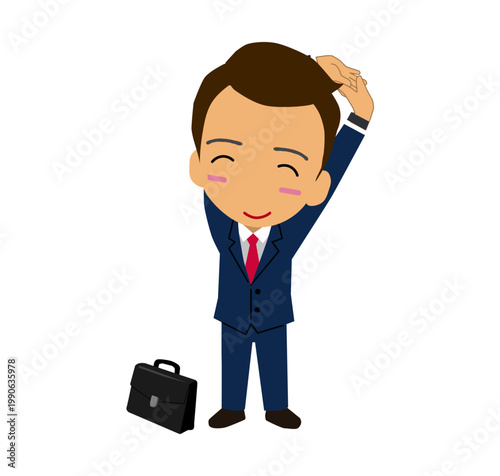 Man stretching body standing exercise illustration